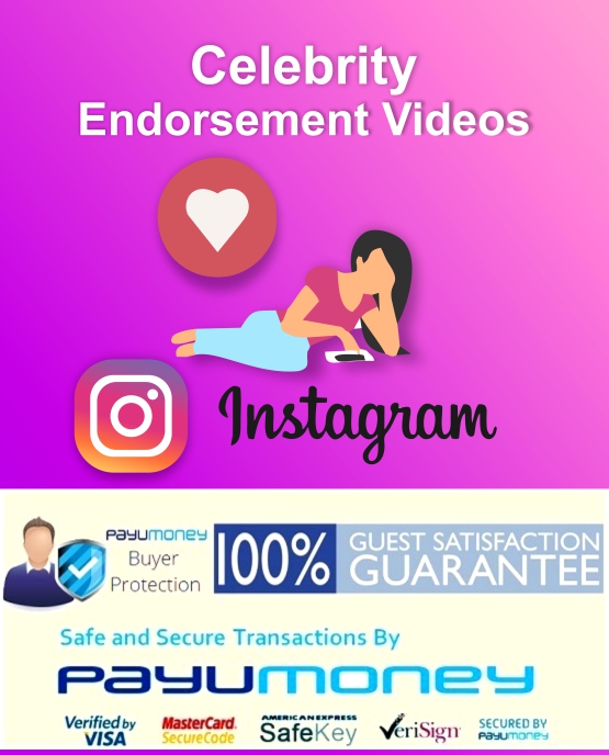 Get Celebrity endorsement videos | Instant Delivery | Indidigital