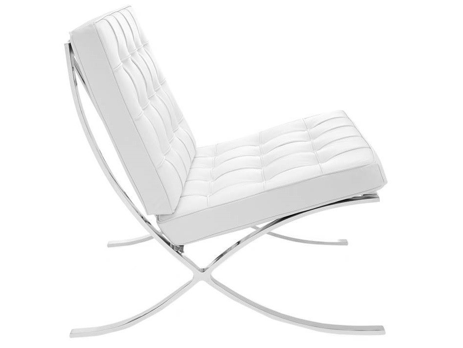 Barcelona Style Chair by Mies Van Der Rohe - White - Stylo Furniture