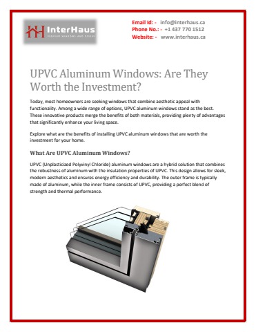 UPVC Aluminum Windows Are They Worth the Investment?