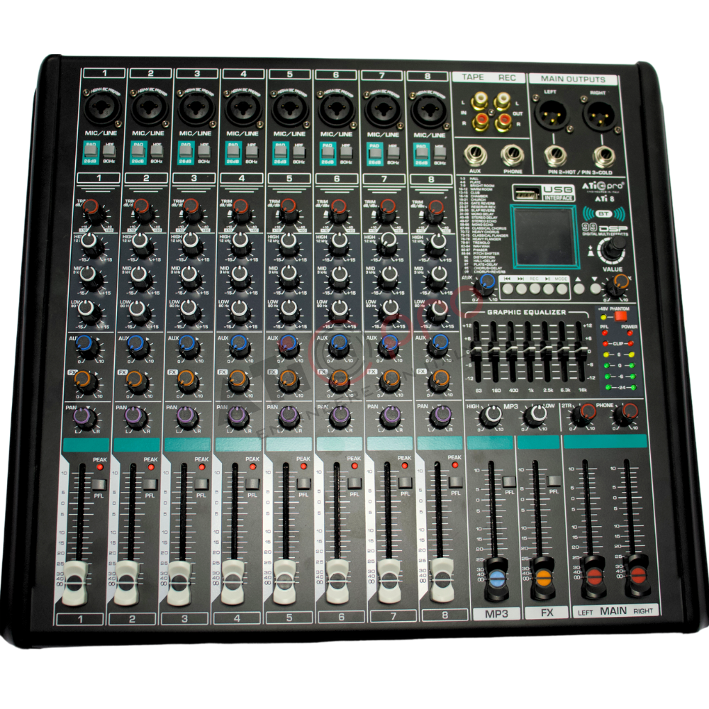 ATI Pro Technologies 8-Channel Audio Mixer – Perfect Sound Control for Professionals