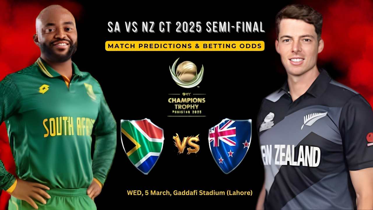 SA vs NZ CT 2025 Semi-Final Match Predictions & Betting Odds