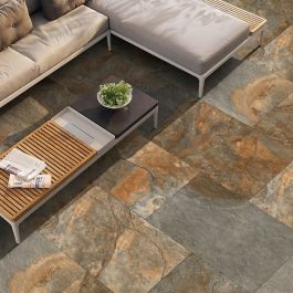 Rustic Slate Porcelain Paving Slab Tiles - 600x900mm - 20cm - 21.60m2