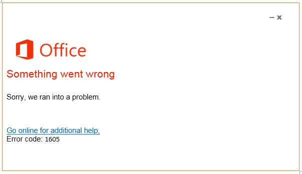 Error code 1605 in Microsoft office 2019 & 2021- Easy ways to fix