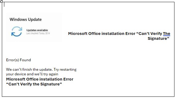 “Can’t Verify The Signature” Install Error In Office 365/2021