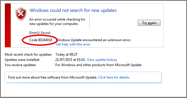 80244018 Error Fixed in Windows 10/11 Update