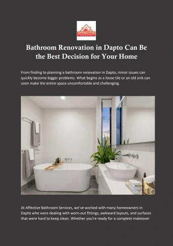 Bathroom Renovation in Dapto Can Be the Best Decision for Your Home