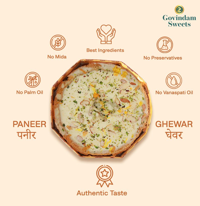 Fresh Paneer Ghewar Online | Premium Cottage Cheese