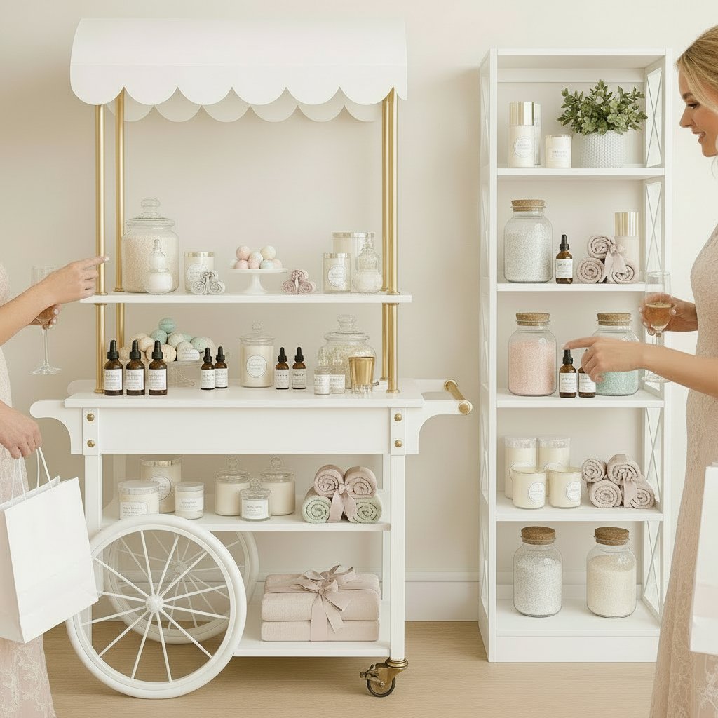 Mobile Perfume Bar Rental Elmhurst, Hinsdale, Winnetka & Chicago, IL – Glitters & Grace