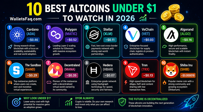 10 Best Altcoins Under $1 to Watch in 2026 | WalletsFaq