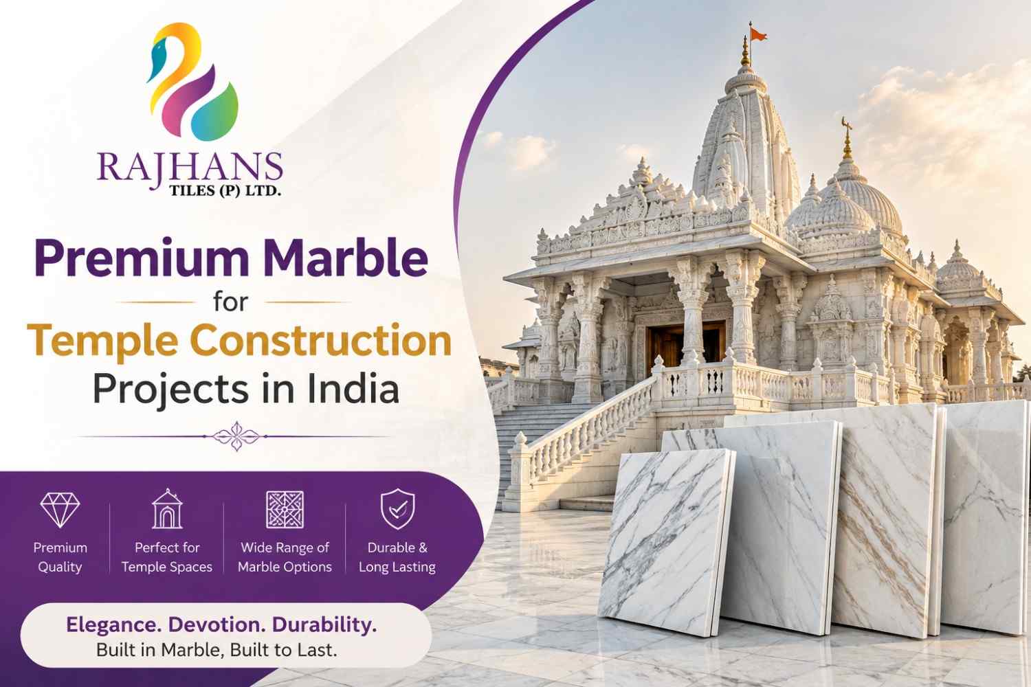 Premium Marble for Temple Construction India | Rajhans Tiles