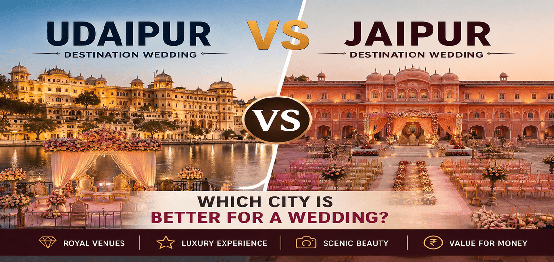 Udaipur vs Jaipur Destination Wedding: Which City Is Better for a Wedding?