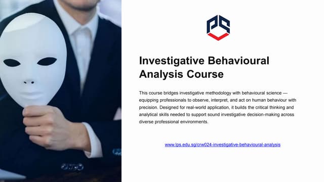 Investigative Behavioural Analysis Course for Better Skills | PDF